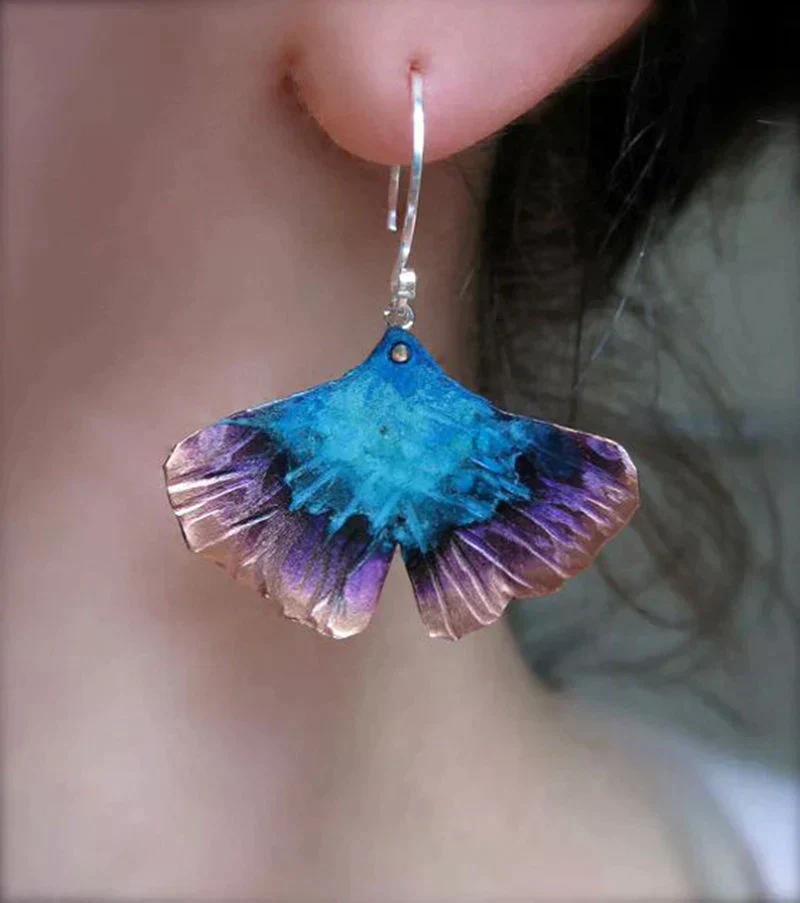Boho kolczyki z niebieskim motylem w srebrze sterling - Image 3