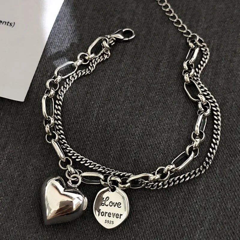 Bransoletka „Love forever” ze srebra 925 + 2 darmowe zawieszki - Image 2