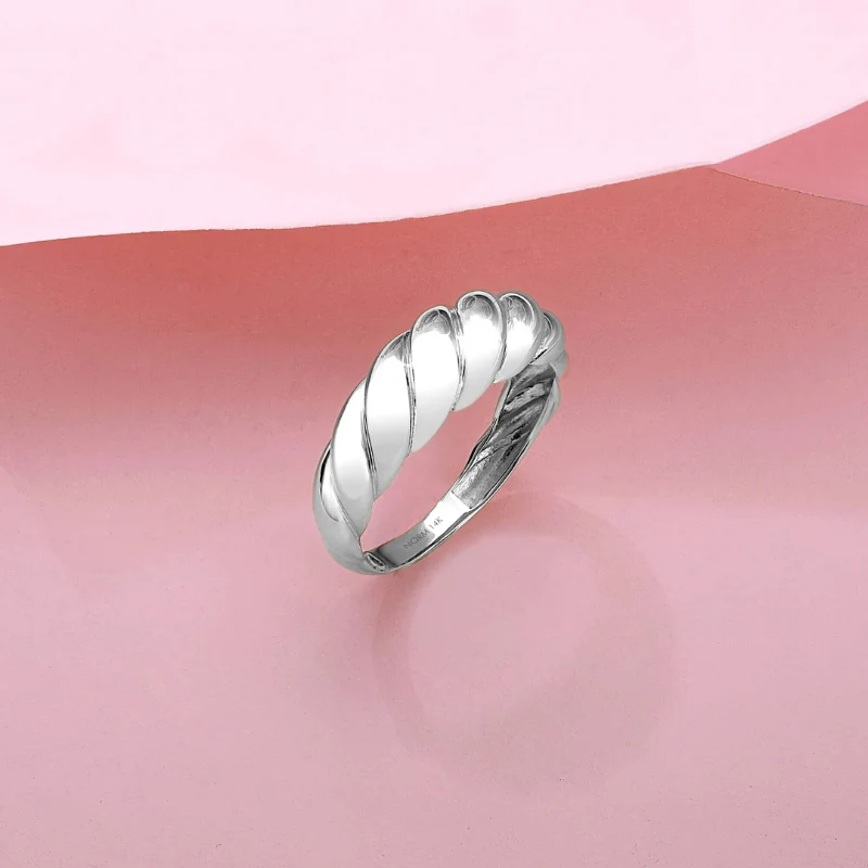 Pierścionek Croissant | Białe złoto - Image 4