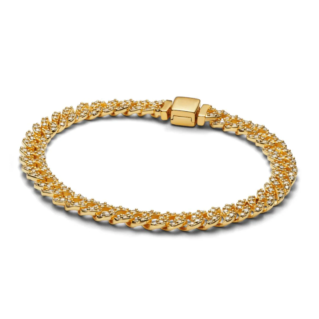 Kubańska bransoleta Pavé | Złoty - Image 2