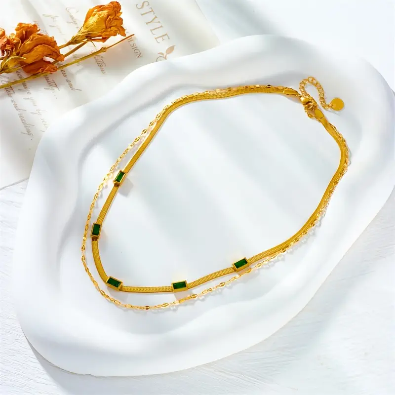 Retro naszyjnik dwuwarstwowy Sorella Edelstein | Złoto - Image 2