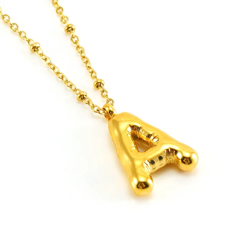 Specjalny naszyjnik z literą platerowany 18-karatowym złotem i ozdobną kulą - Image 10